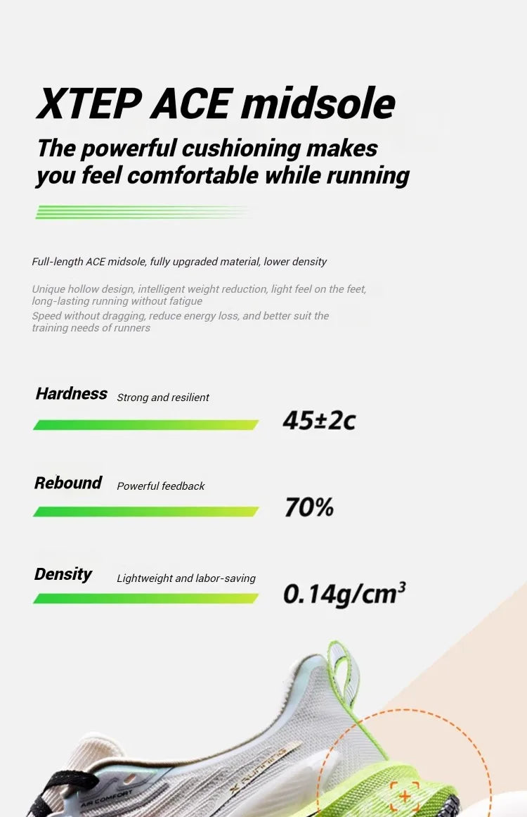 Xtep Women Running Shoes 2000km 3.0 2025 Spring Lightweight Cushioned Wear-Resistant Training Jogging Sneakers  875118110034
