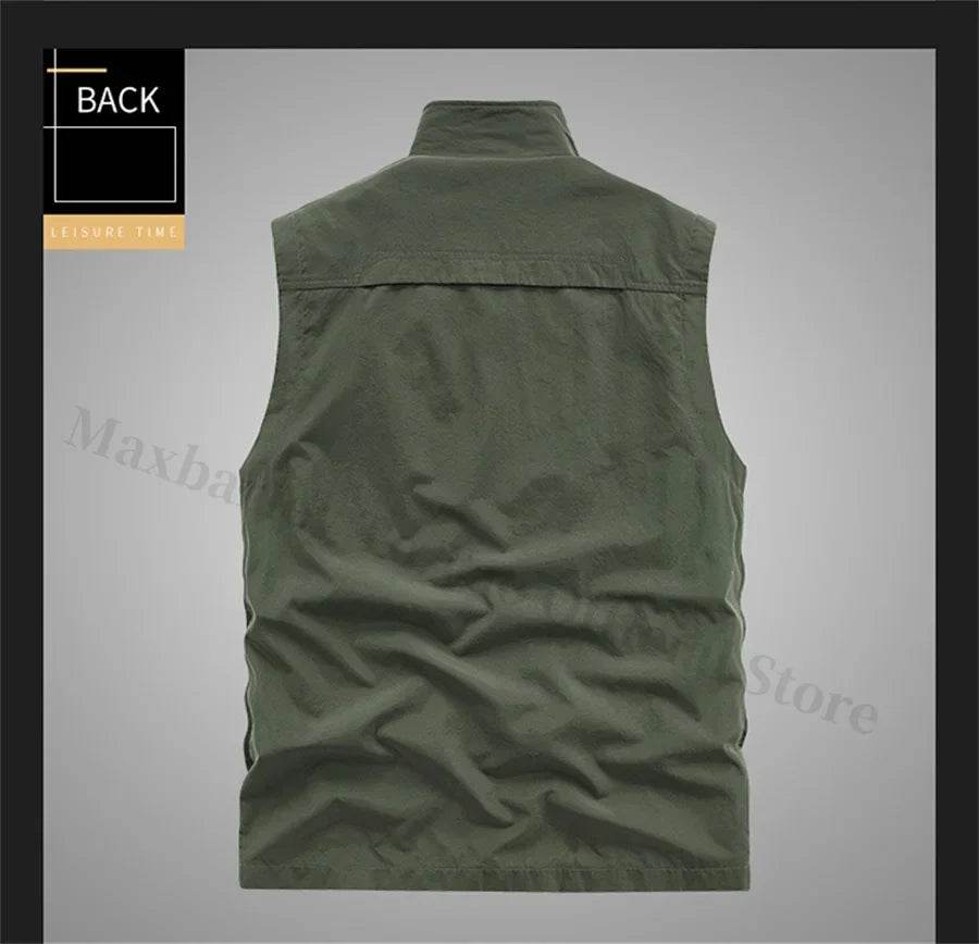 Sleeveless Jacket Vest Men 2025 Summer Cargo Climbing Hunting Waistcoat Club Photographer Fishing Vests Camping Working Clothes - AIAZ
