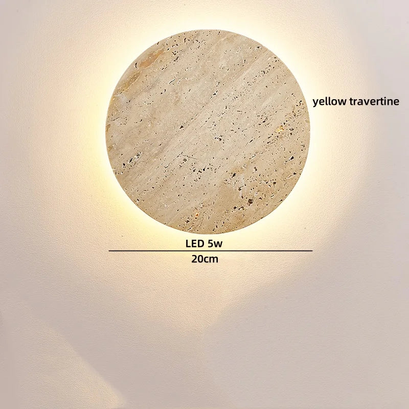 IWHD White Glass Interior LED Wall Lamps Reading With Switch Yellow Travertine Stone Bathroom Mirror Stair Light Wandleuchte