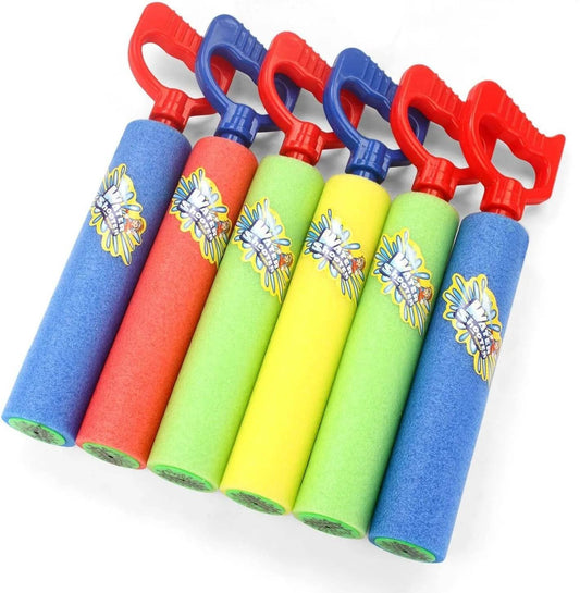 6 Pack Water Guns Shooter Super Foam Soakers Blaster Squirt Guns Pool Toy Plastic Handle Summer Swimming Beach Garden Outdoor - AIAZ