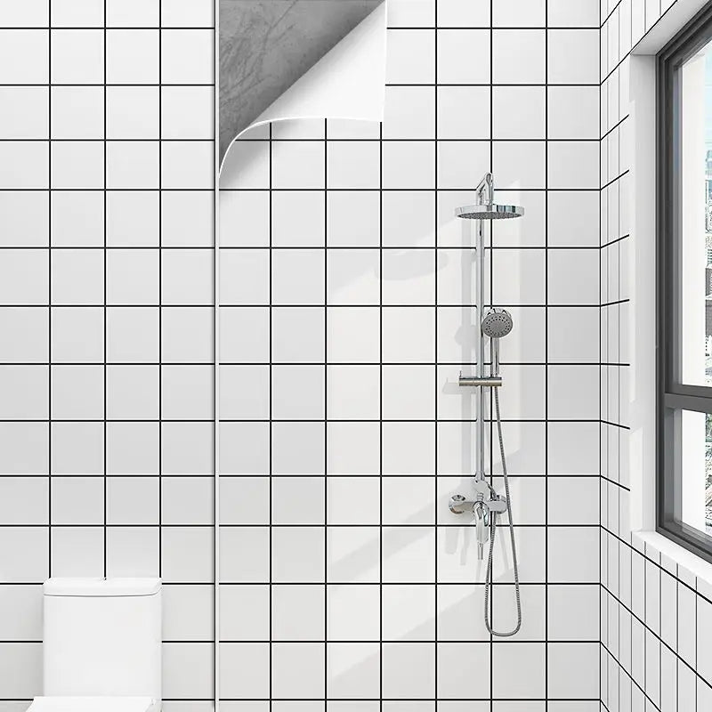 20 Meters Adhesive Wallpaper Bathroom Waterproof Stickers Toilet Wall Renovation Formaldehyde-Free Kitchen Decor Wall Stickers