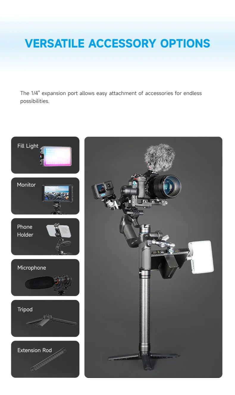 FeiyuTech SCORP Mini 3 Pro Gimbal with Detachable Remote Handle & AI 4.0 Tracking for Mirrorless, Action Camera & Smartphones