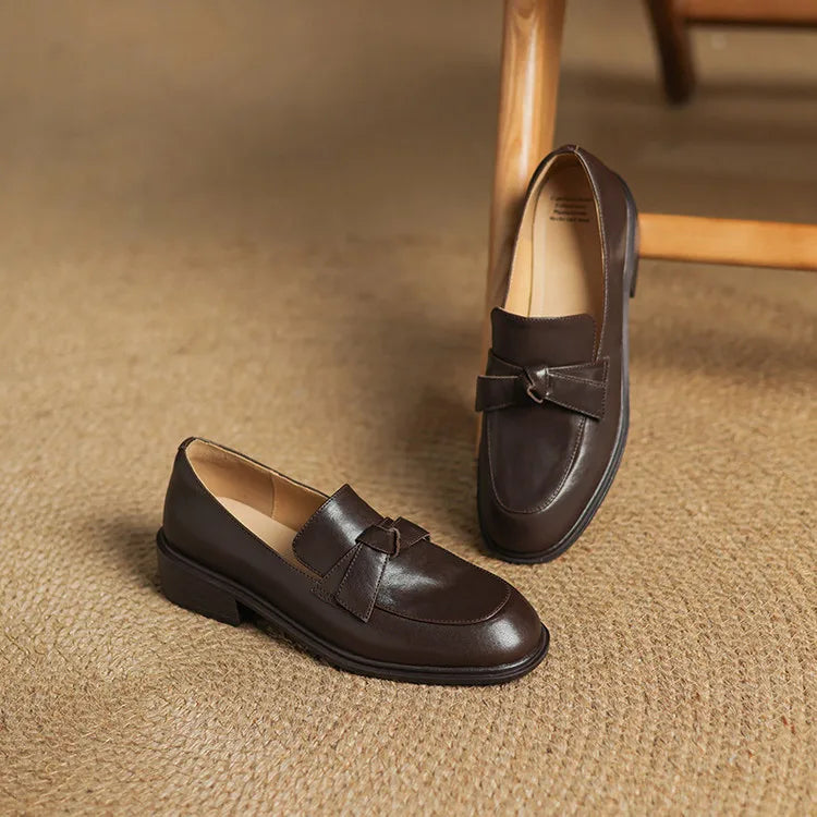 Dress Shoes Women Loafers Cow Leather Sheepskin Rubber Formal Business Suit Ladies 2025 Spring Autumn Handmade