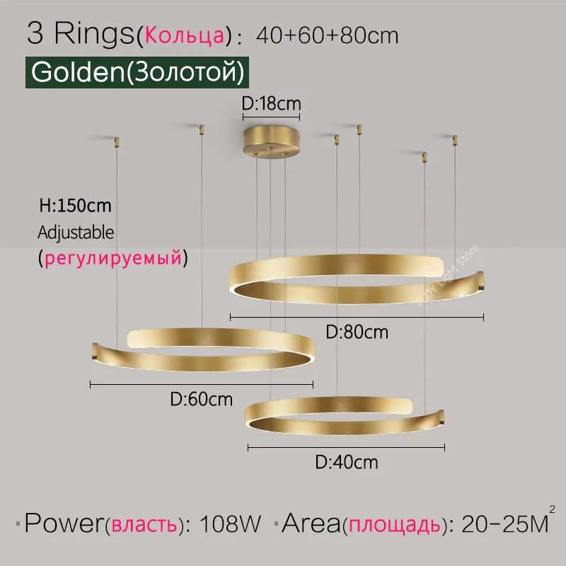 Ceiling chandelier Pendant light Chandeliers for dining room LED Bedroom living room nordic home decor Modern Round ring lamps