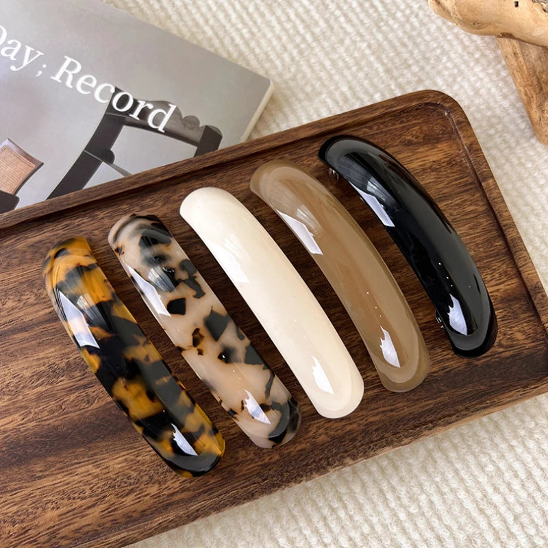 Retro Leopard Hairpins Spring Clip Colorful Acetate Hair Clips for Women Elegant Exquisite Barrettes Fashion Hair Accessories