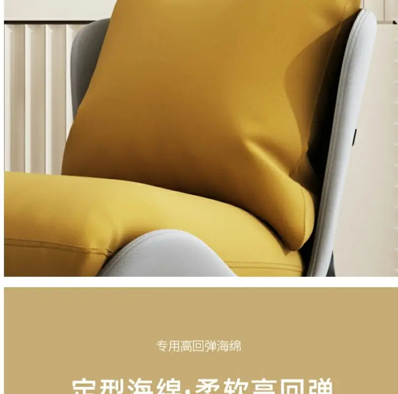 Italian Luxury Light Sofa Chair: Trendy Lazy Lounger, Ideal for Small Living Rooms & Balconies