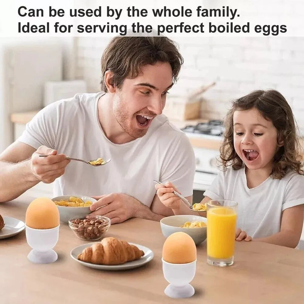 White Egg Cup Holder Plastic Boiled Egg Cups Stand Rack Creative Eggs Holder Small Beer Wine Cup Breakfast Cooking Tool