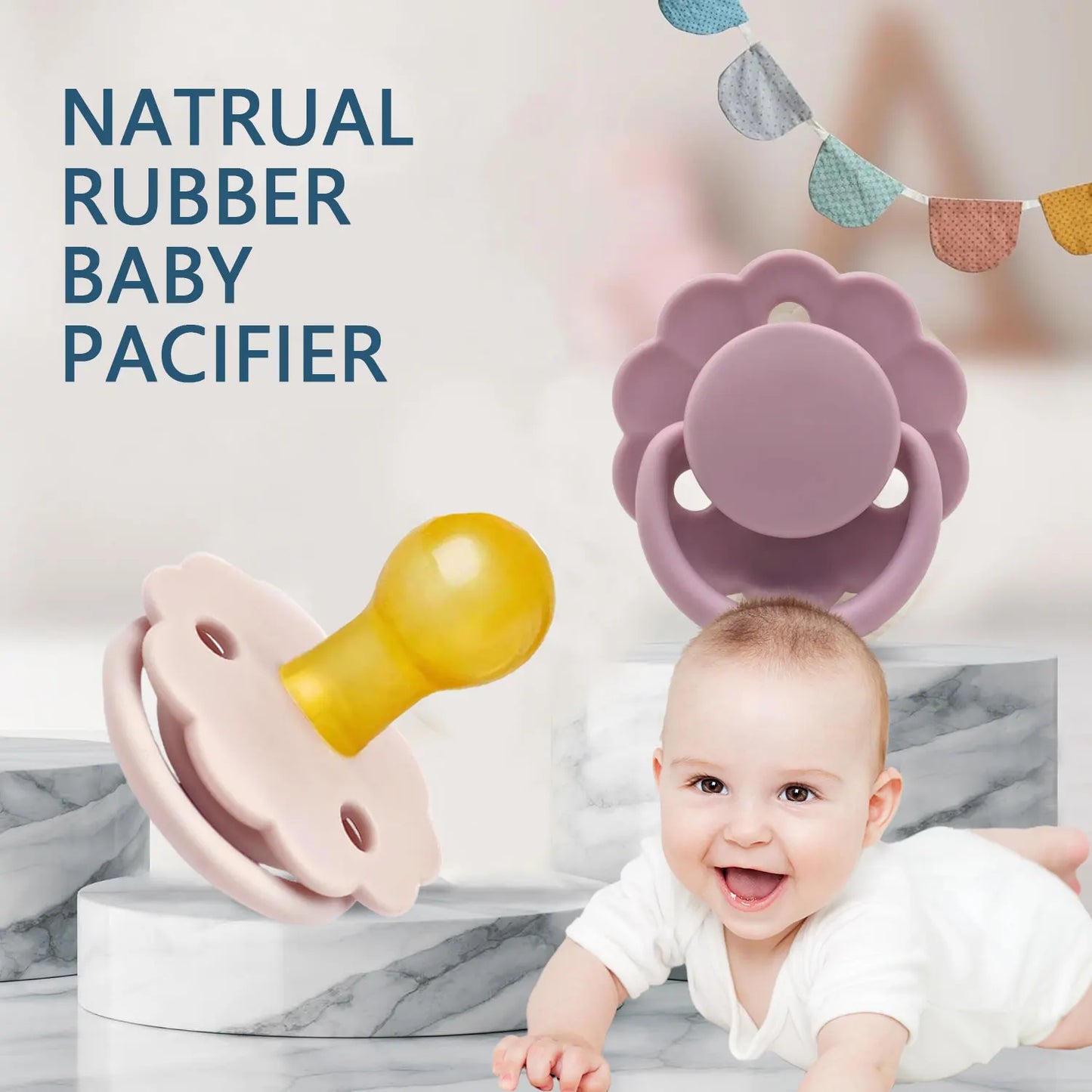 0-36 months macaron color baby silicone pacifier + pacifier chain, food grade material children's chewing fun