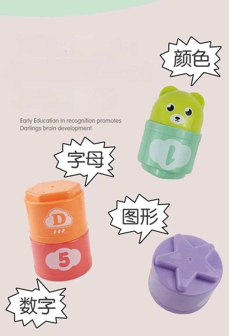 Kid Brain Response Battle Fold Cup Hand Speed Competition Fold Cup Baby Stack Game Early Education Puzzle Train Board Games Toy - AIAZ