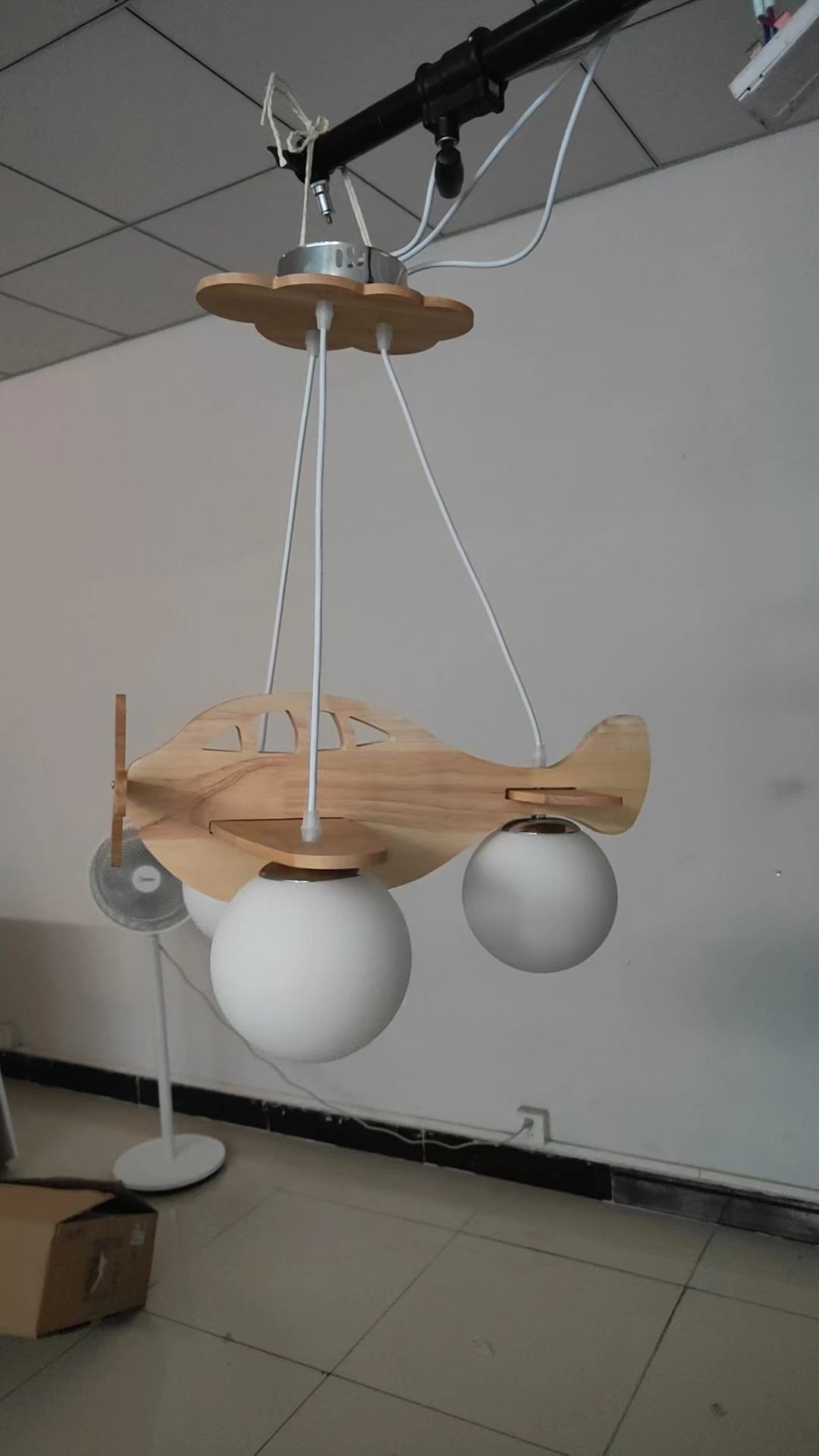 Wooden Handmade Aircraft Hanging Pendant Lights For Bedroom Children Room Decor Suspension Lamps Excluding Light Bulbs