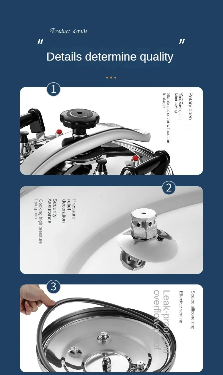 Extra Large Pressure Cooker Thick Commercial Stainless Steel Pressure Cooker Kitchen Electric Cookware Dining Bar Home Garden