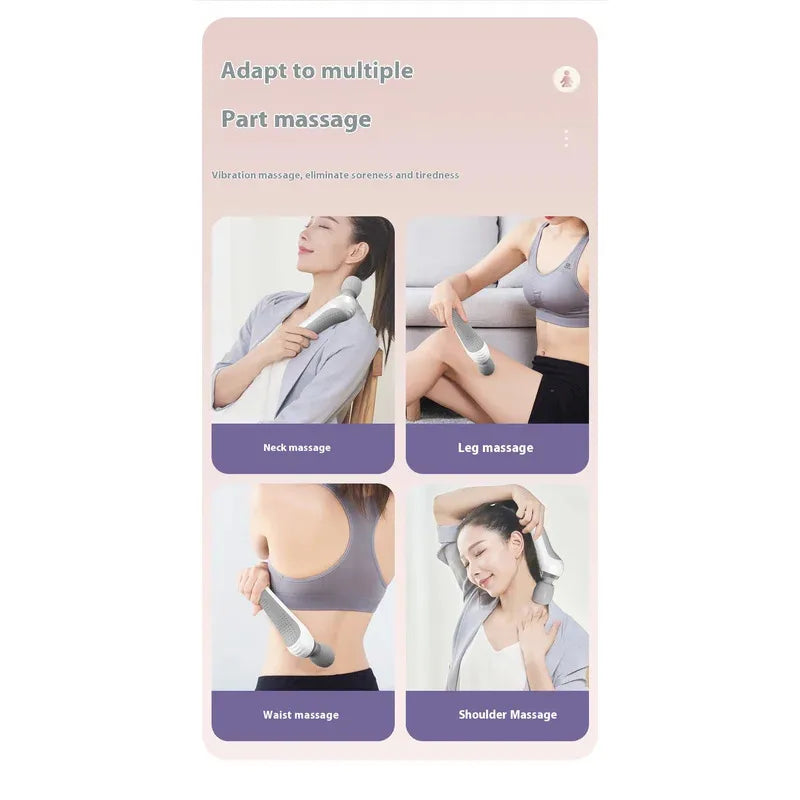 Deep Tissue Massage Gun USB Rechargeable Portable Full Body Muscle Massage 5-speed Adjustable Fascia Gun Pink and Black