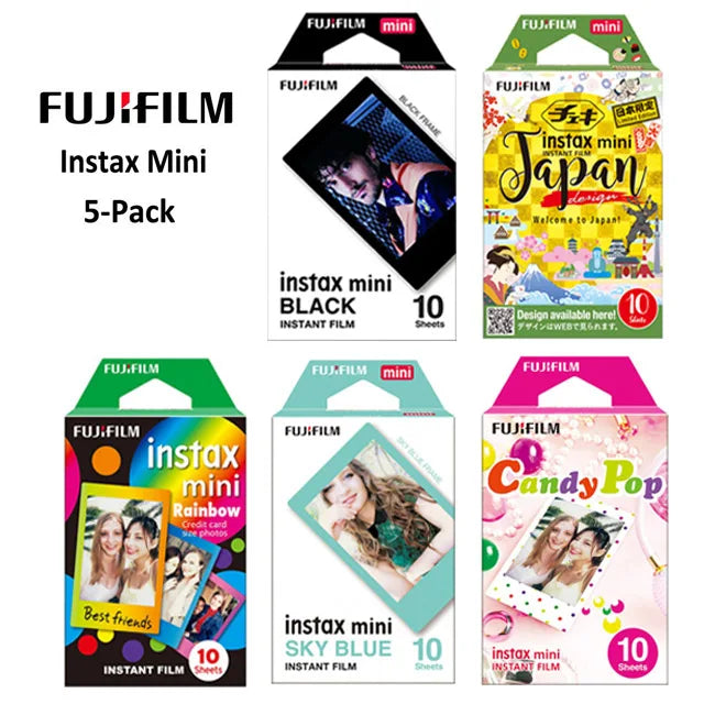 Fujifilm Instax Mini Color Film 10-50 Sheets For FUJI Instant Camera Mini 12 Mini 11 9 8 25 7s Camera LiPlay Mini Link SP-1 SP-2
