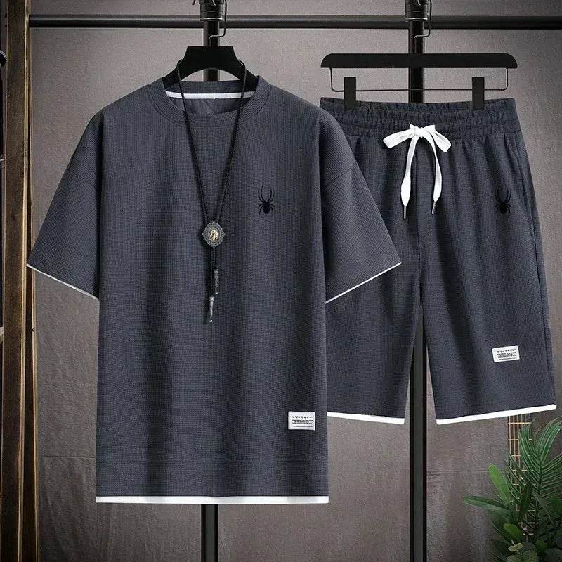 2025 Men's New Fashion Set, Casual Sportswear, Korean Fashion Classic, Summer Handsome Men's Set - AIAZ