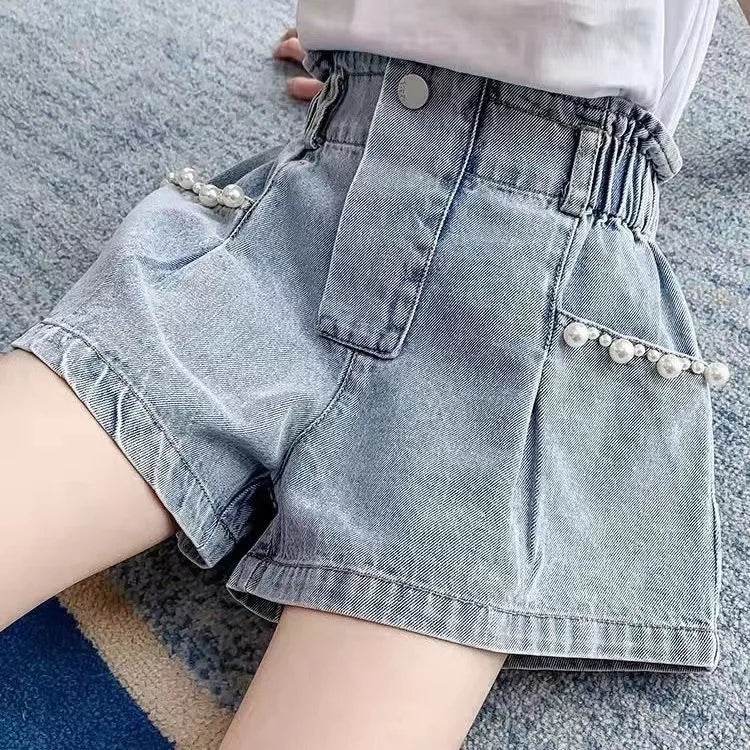 1pcs Summer Girl Kids New Mid Waist Denim Short Toddler Teenage Casual Pants Children Classics Fashion Looses Soft Jeans Shorts - AIAZ