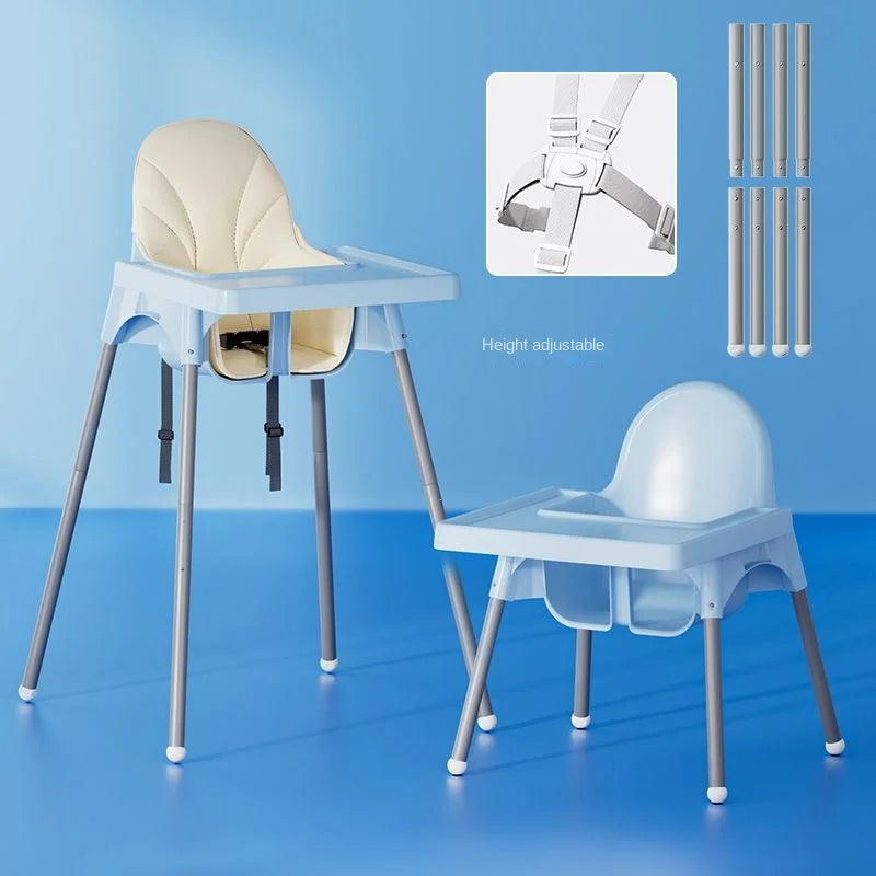 Sturdy Plastic Baby High Chair with Adjustable Tray oddler Dining Seat, Easy Clean Infant Feeding Chair for Home