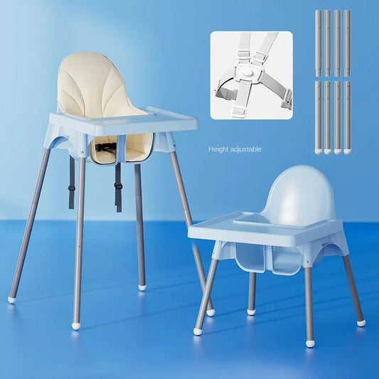 Sturdy Plastic Baby High Chair with Adjustable Tray oddler Dining Seat, Easy Clean Infant Feeding Chair for Home