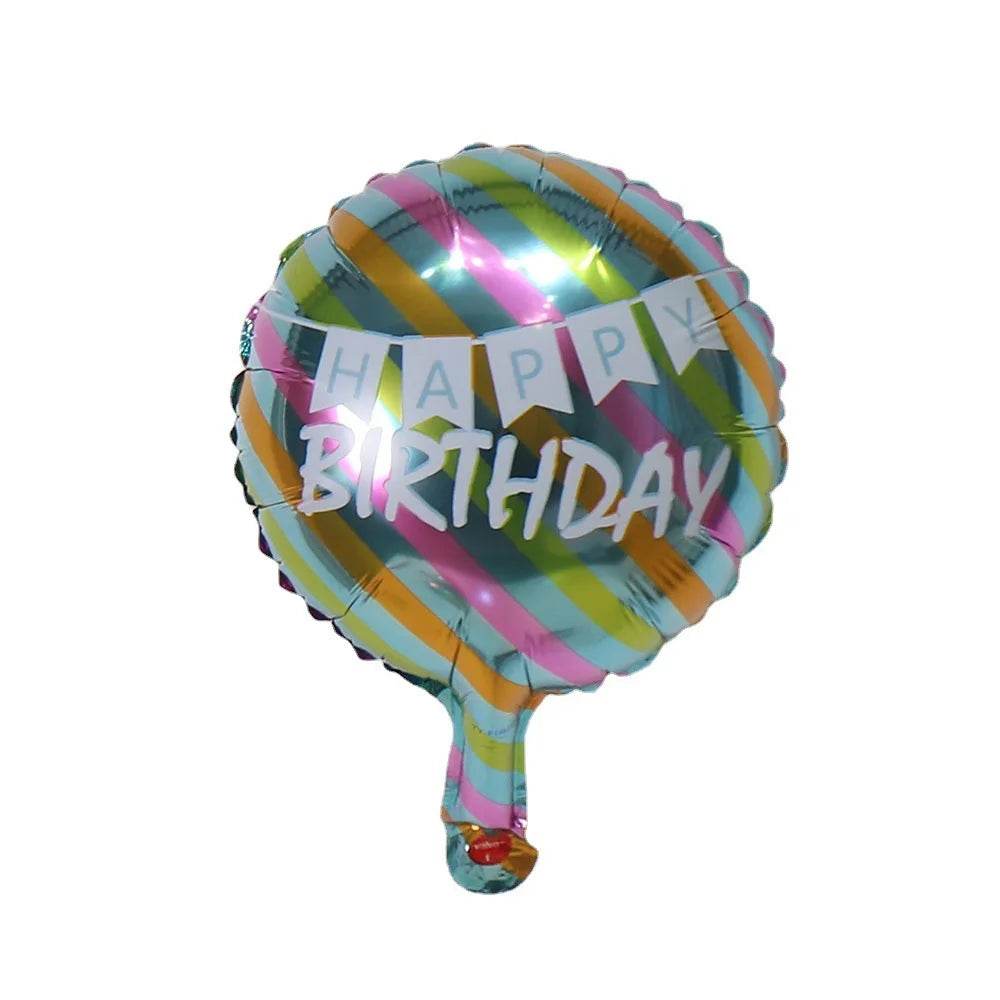 10pcs 10 Inch Birthday Theme Foil Balloons Round Air Inflatable Ballon Kids Toys Happy Birthday Party Decoration Baby Shower - AIAZ