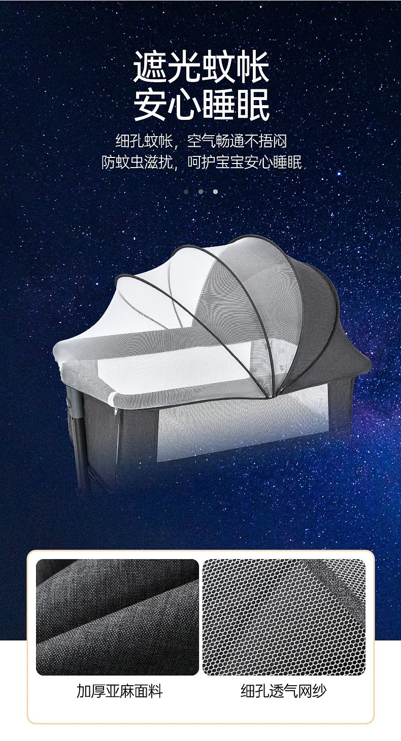 Crib Newborn Bed Splicing Big Bed Baby Crib Multi-functional Mobile Foldable