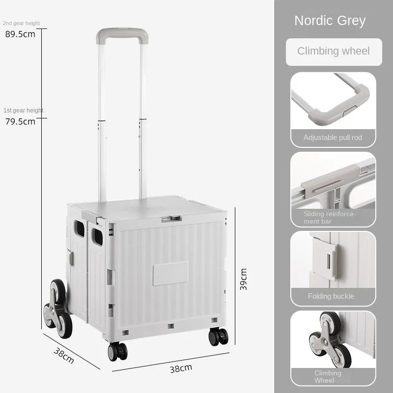 Multifunctional Camping Trolley Large Capacity Portable Folding Outdoor Storage Box Home Camping Push Box Camping Equipment