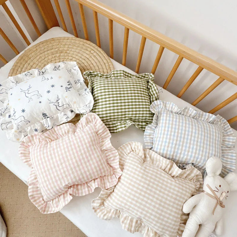 Personalization Name Nordic Style Cotton Baby Small Pillow with Ruffles Kids Cushion Baby Newborn Bedding Pillows Cushions Room
