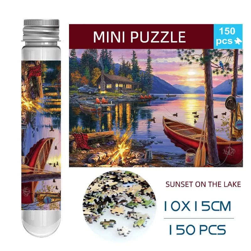 MaxRenard Jigsaw Puzzle Mini Pieces 150pcs Test Tube Educational Toy Family Game Portable Leisure Toy