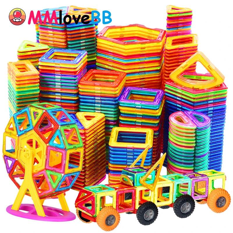 Magnets Toys for Kids Big Size Plus Magnetic Blocks for Children Designer Constructor Set Toys for Boys Building Blocks - AIAZ