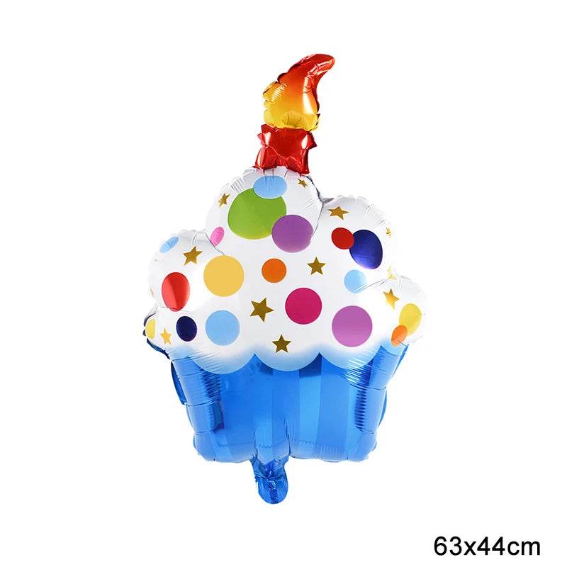 Large Birthday Cake Foil Balloons Cartoon Bear Cake Balloon Kids Toys Happy Birthday Party Decoration Supplies Photo Props INS - AIAZ