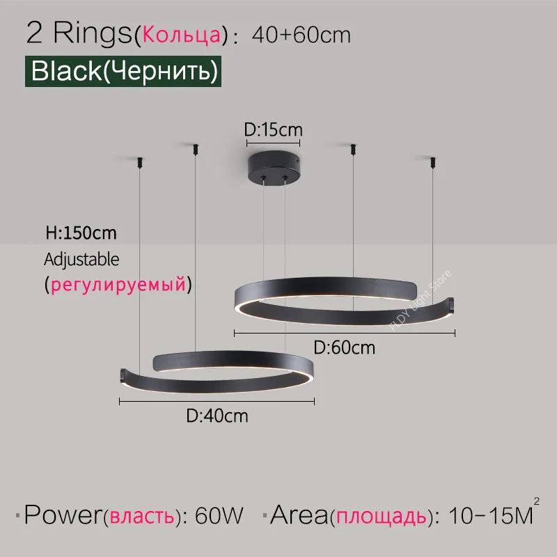 Ceiling chandelier Pendant light Chandeliers for dining room LED Bedroom living room nordic home decor Modern Round ring lamps