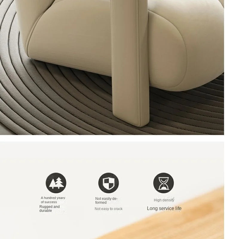 Cream Style Single Lounge Chair Light Luxury Sofa Designer Wool Living Room Reception Single Chair