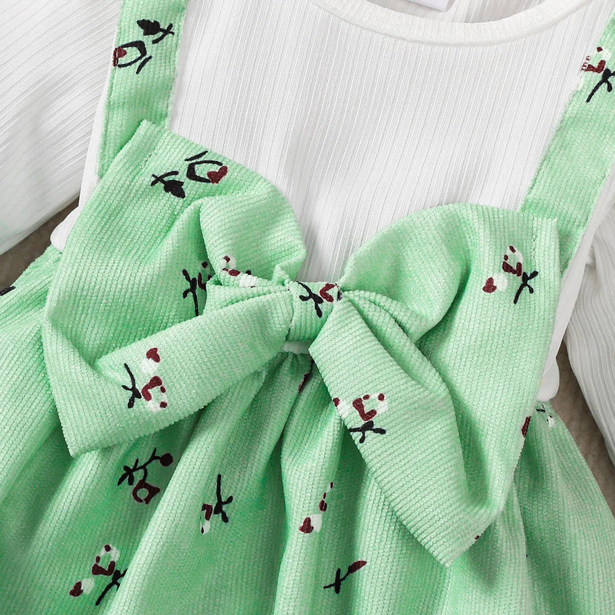 2pc/Set childrens' baby girl Dress Color blocking Broken flowers Big Bow Princess Dress+Headband 0-24 Months Baby Fashion Dress