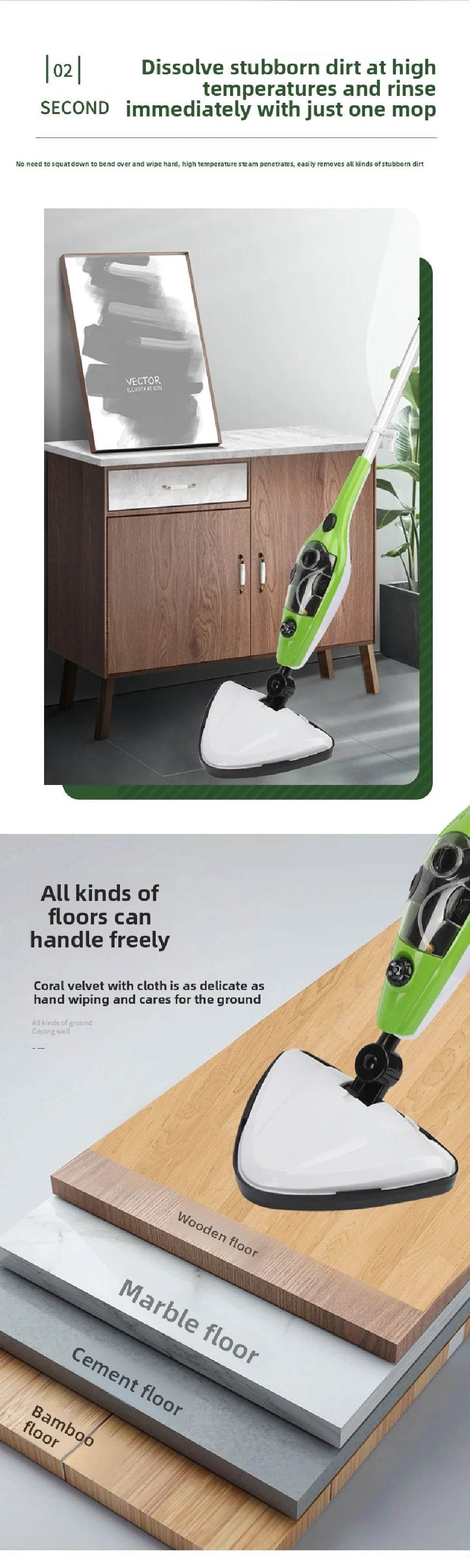 Steam Cleaner Super Large Water Tank High-temperature Sterilization Cleaner Household Mop - AIAZ