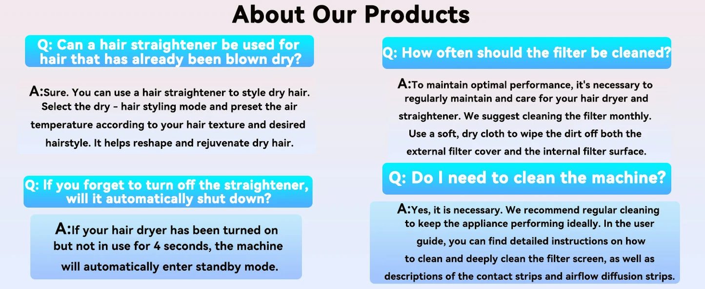 2025 New 2-in-1 Hair Straightener & Dryer Combo - Smartly Controlled Negative Ion Heating Plates, Suitable for Home Hair Styling