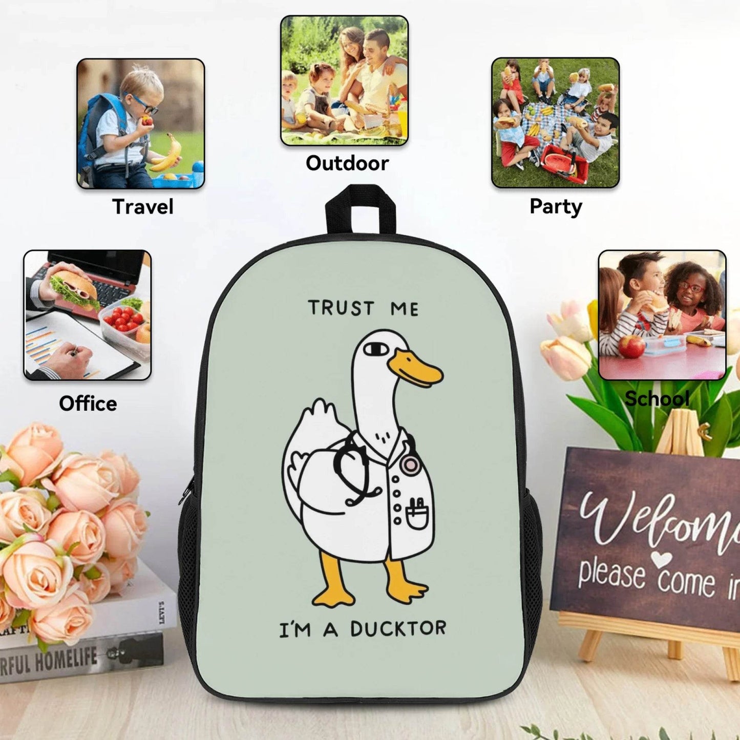 3Pcs Set School Backpack with Front Pocket,Cartoon L-eveling School Bags for Girls Boys,Large Child Backpack - AIAZ