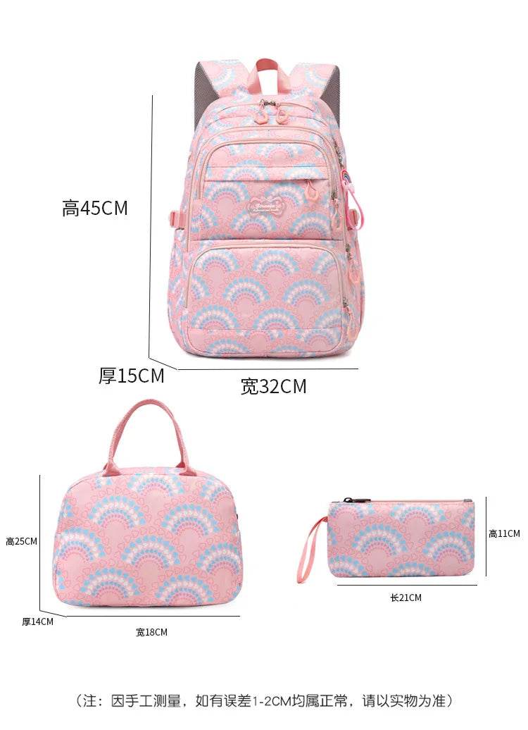 School Bags Girls Casual Travel Backpack Children Middle School Students Backpacks Business Oxford Waterproof Rucksack No Wheel - AIAZ