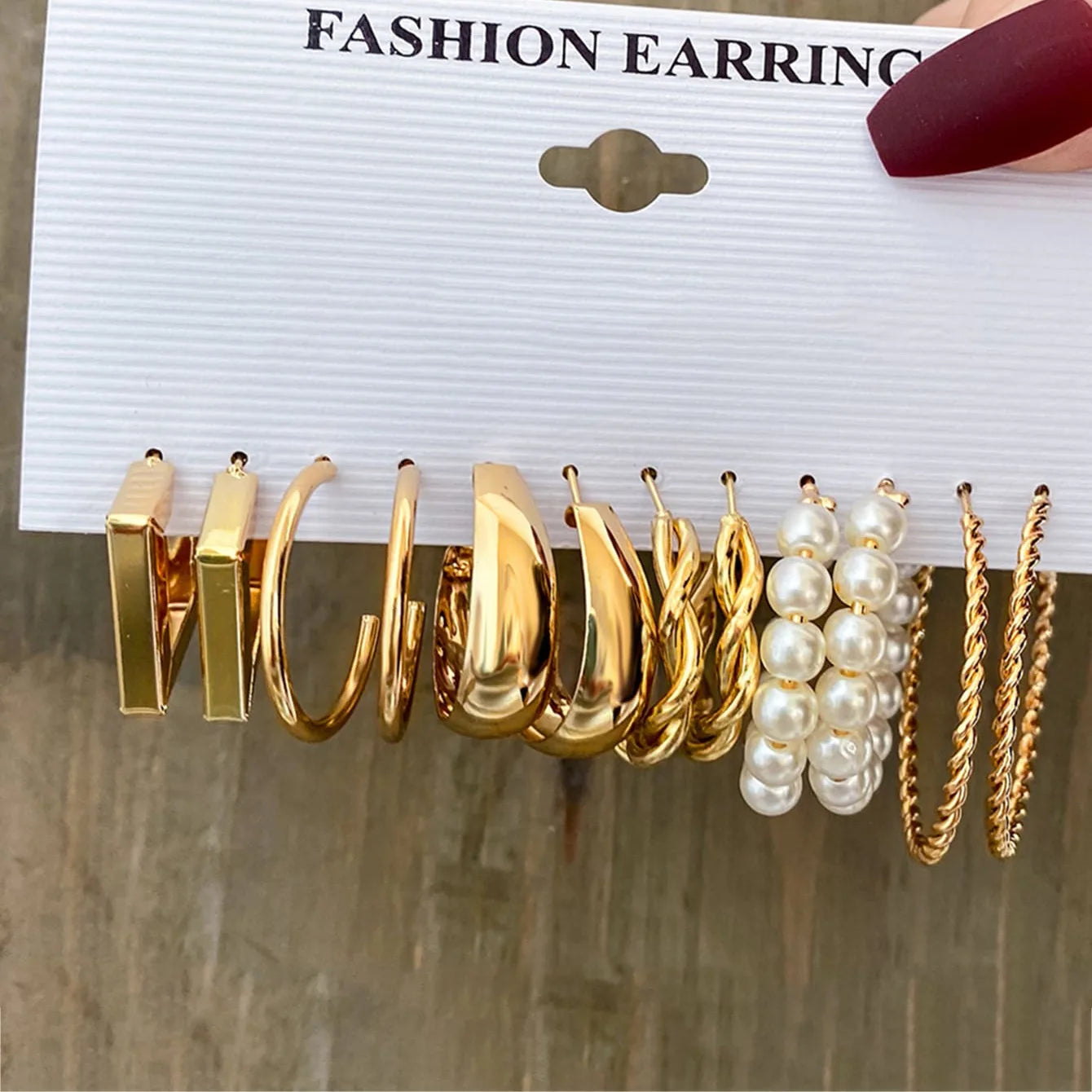 6 Pairs Gold Silver Plated Hoop Earrings Set for Women Lightweight Chunky Ear Ring Multipack Hypoallergenic Jewelry for Gifts