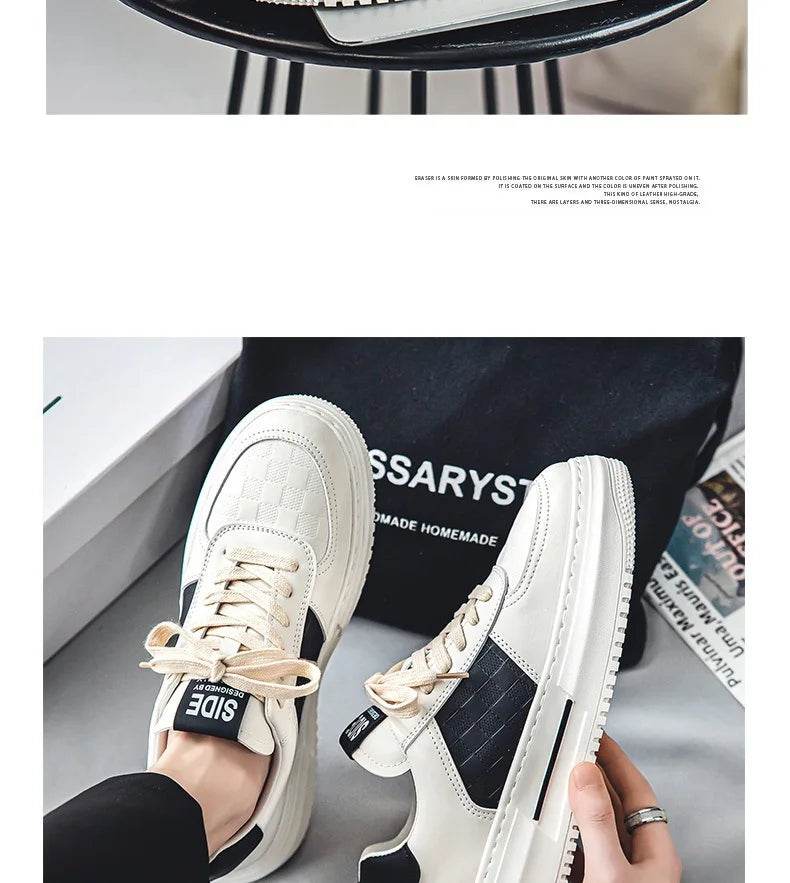 Men's Casual Shoes 2025 New Fashion Platform Shoes Outdoor Casual Sneakers Men Street Skate Shoe Lace-up Shoes Zapatillas Hombre - AIAZ