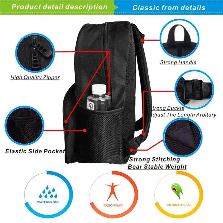 Hot Wheels Let's Race Print Backpack 3pcs Set Boys Girl Child School Bookbag Large Capacity Student Backpack Back to School Gift - AIAZ
