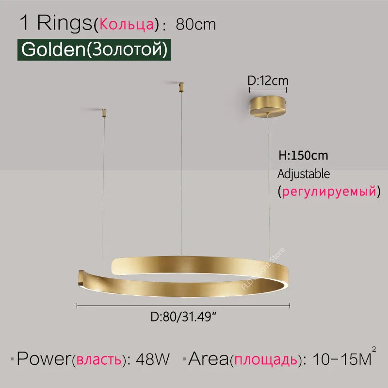Ceiling chandelier Pendant light Chandeliers for dining room LED Bedroom living room nordic home decor Modern Round ring lamps