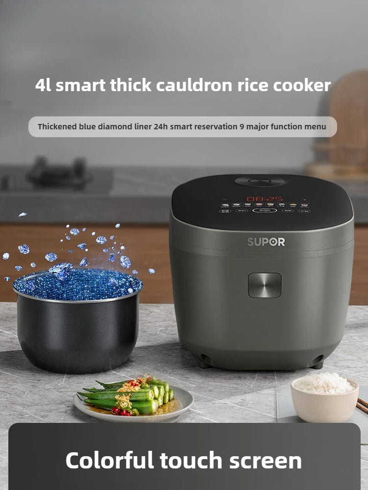 New Rice Cooker Intelligent Multifunctional 4L Household Thick Kettle Rice Cooker Large Capacity Cooking Pot