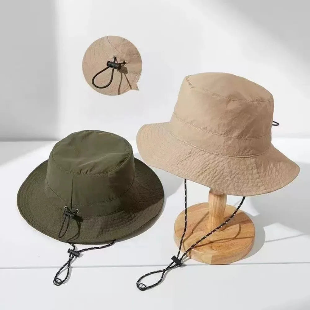 Summer Sun Protection Waterproof Fisherman hat Bucket Hat Camping Hiking Cap With Storage Bag Anti-UV Sun Hat Mountaineering Cap