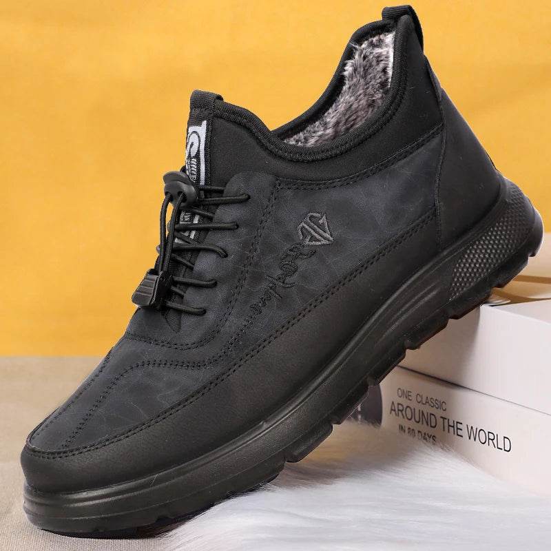 2025 New Winter Men Lace Up Snow Boots Warm And Cold Proof Comfortable And Soft Waterproof And Anti Slip Waterproof And Anti Sli - AIAZ