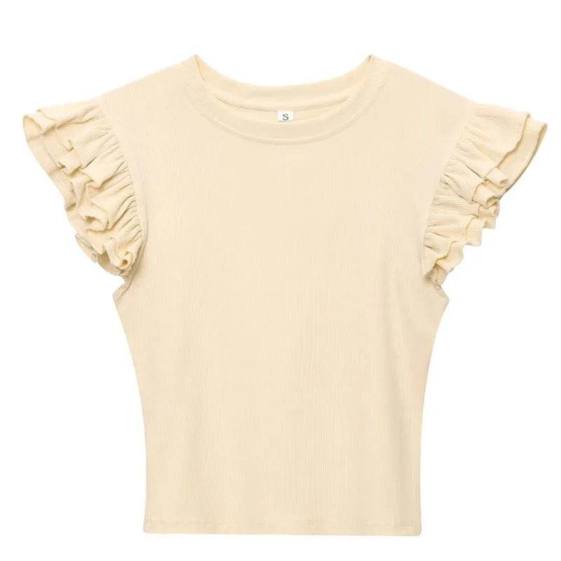 Top Women Summer Corset Woman Clothing Tank Crop Knitted Top Female Y2k Ruffled Sleeveless Cute Street Style Casual Women's Vest - AIAZ