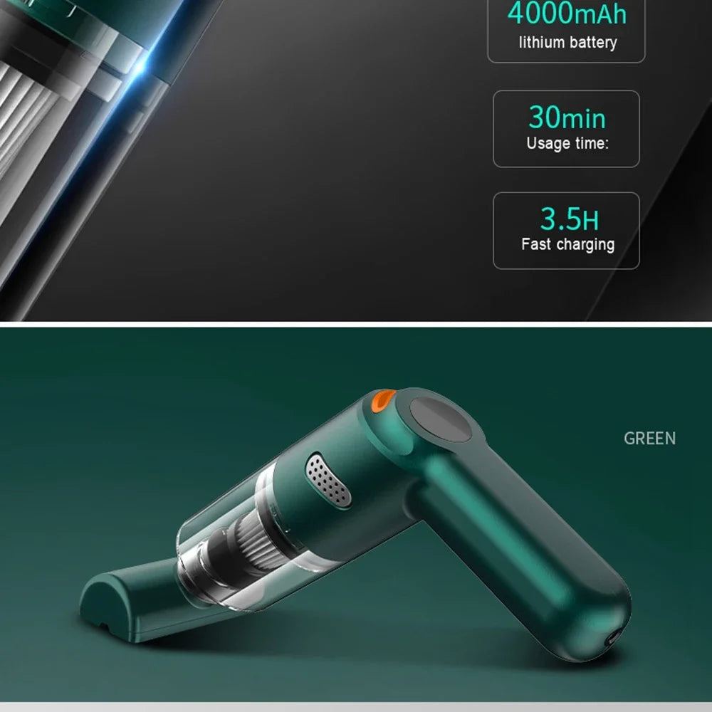 Vacuum Cleaner Handheld 10000Pa Large Suction Car Vacuum Cleaner Household Car Mini Pet Hair Vacuum Cleaner Pet Hair Absorber