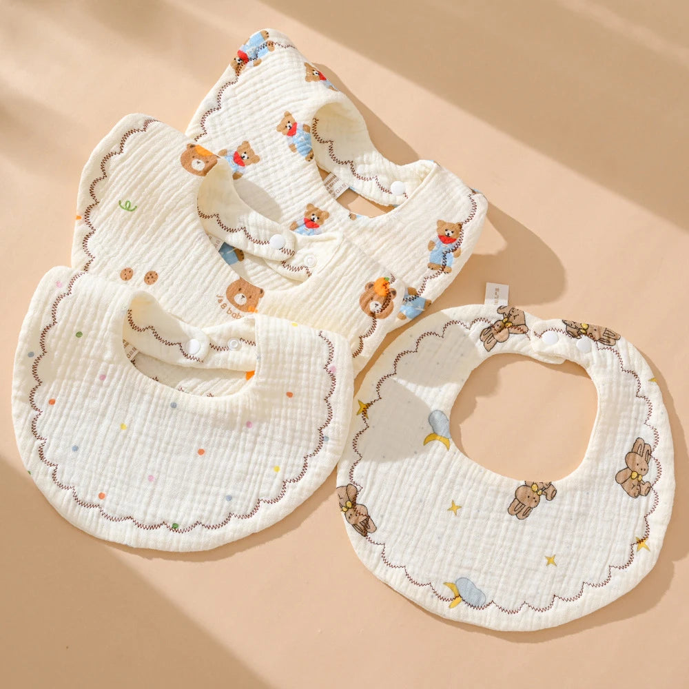 Pure Cotton Baby Bib A-Class Cotton Gauze Children's Bib Soft Six-Layer Gauze Newborn Spit Cloth