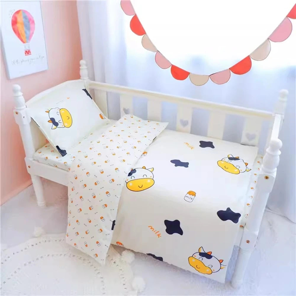 Without Filling 3Pcs Baby Nursery Crib Bedding Set Duvet Pillow Covers Cotton Sheet Include Duvet Cover Pillowcase Sheet