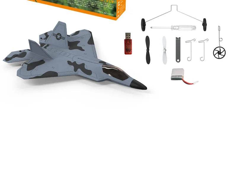 2024 New F22S 2.4G 4CH 3D6G RC Airplane Raptor F22 Warplane WLtoys A180 Upgrade Version LED Light With Gyroscope Out Door Toys - AIAZ