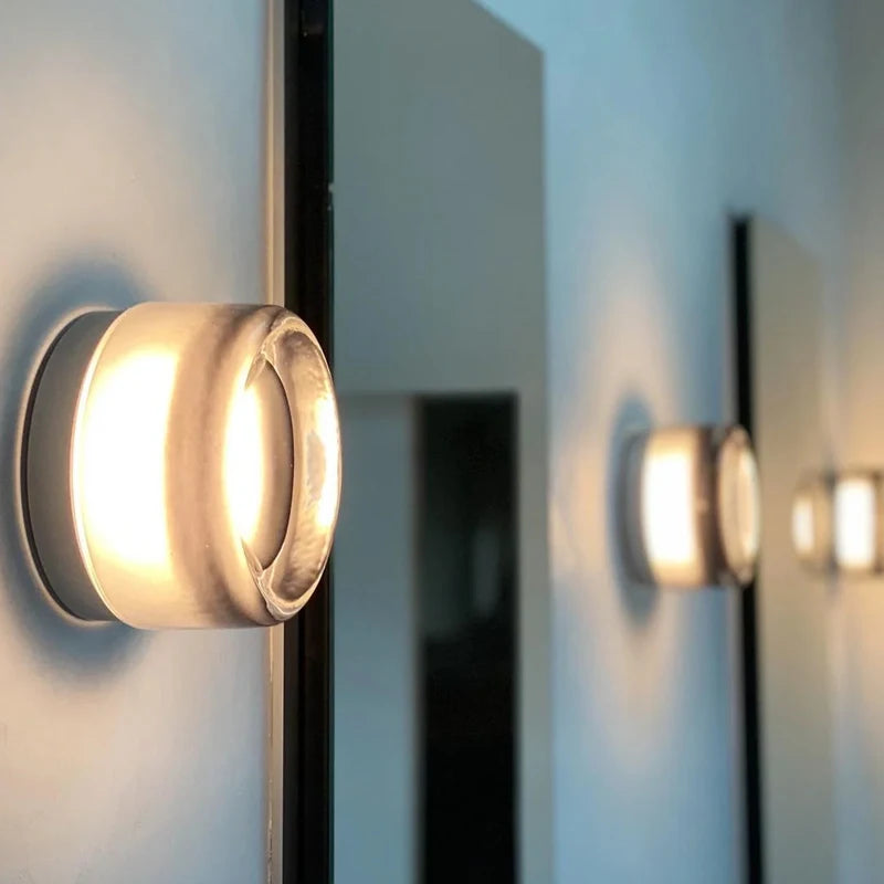 IWHD Home Decor LED Wall Lights Fixtures Glass Aluminum Corridor Bedroom Living Room Nightlights Modern Moon Lamp Miroir Mural
