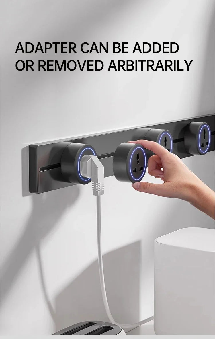 Wall Power Track Socket EU UK US FR Korea Standard Type-C Universal Mobile Plug Adapter Home Kitchen Office Pop Electric Outlets