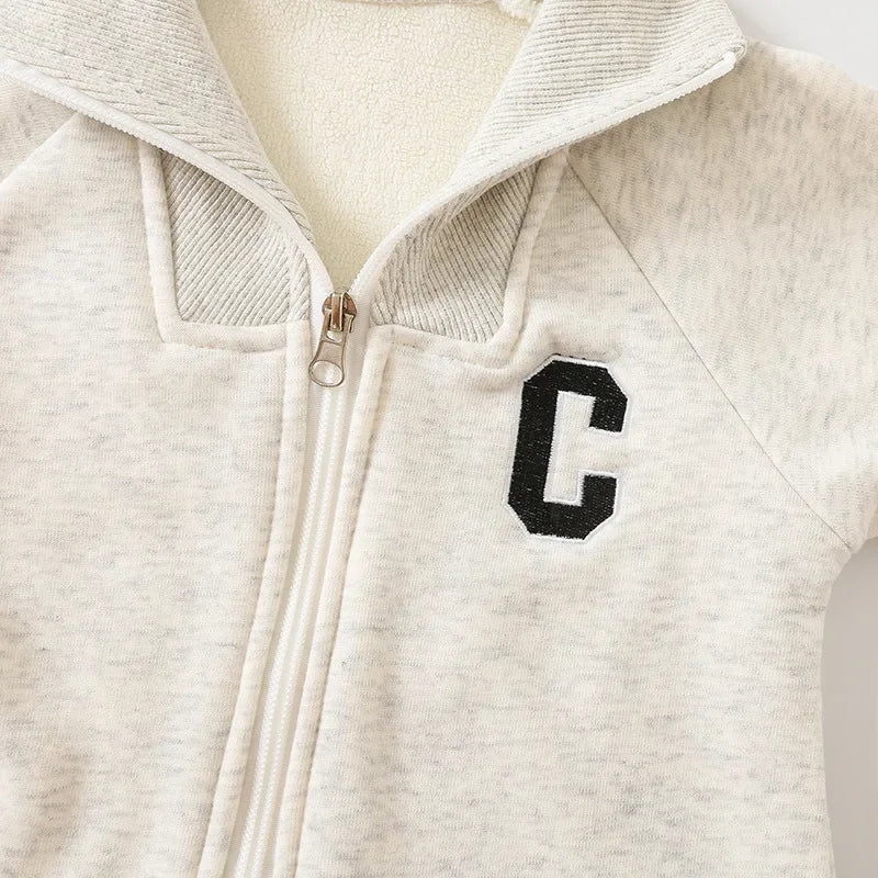 2024 Autumn Winter Baby Rompers Thick Lining Boys Jumpsuits Fur Lining Toddler Clothes Boys Outfit